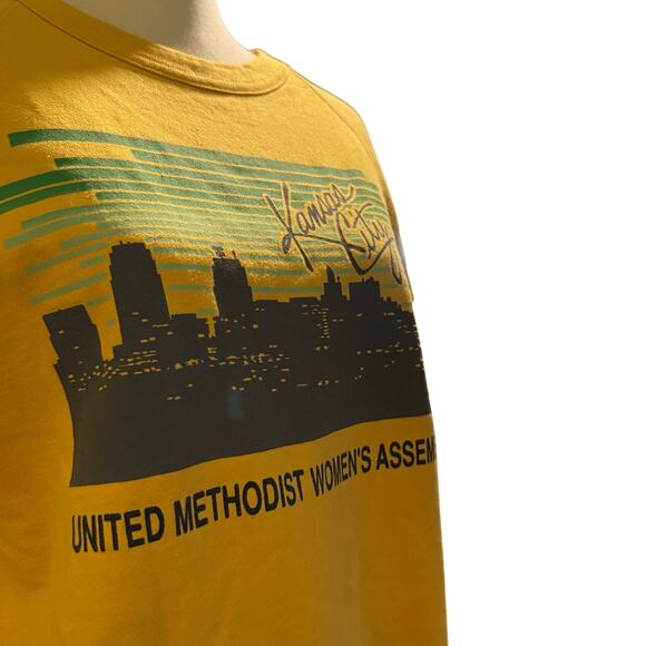 Vintage 1990 Kansas City United Methodist Women's Assembly, Yellow, Size Large - Picture 3 of 6